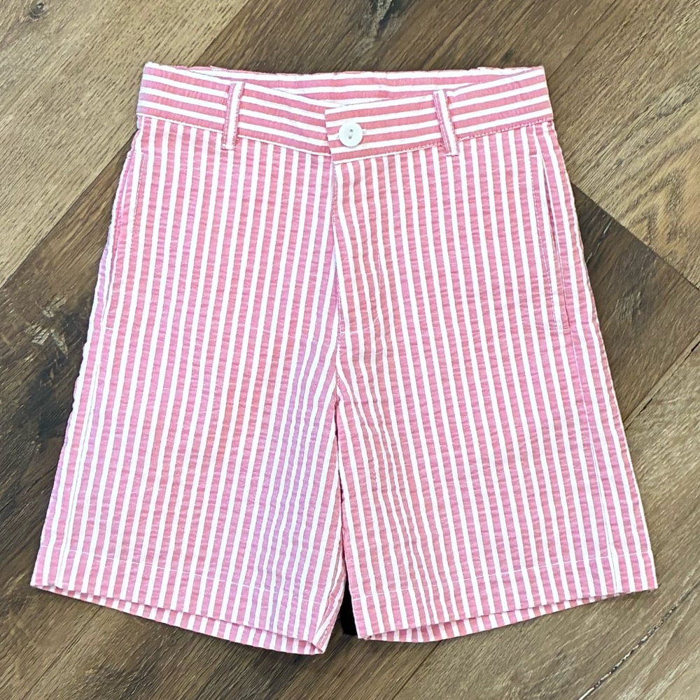 NWOT Bella Bliss Pink/Red Stripe Preppy Shorts Summer Sharp Size 5 Boy